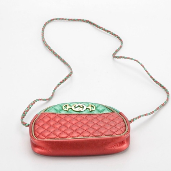 Gucci Mini Trapuntata Zumi Dome Crossbody Bag in Tricolor Metallic Leather - Picture 3 of 7